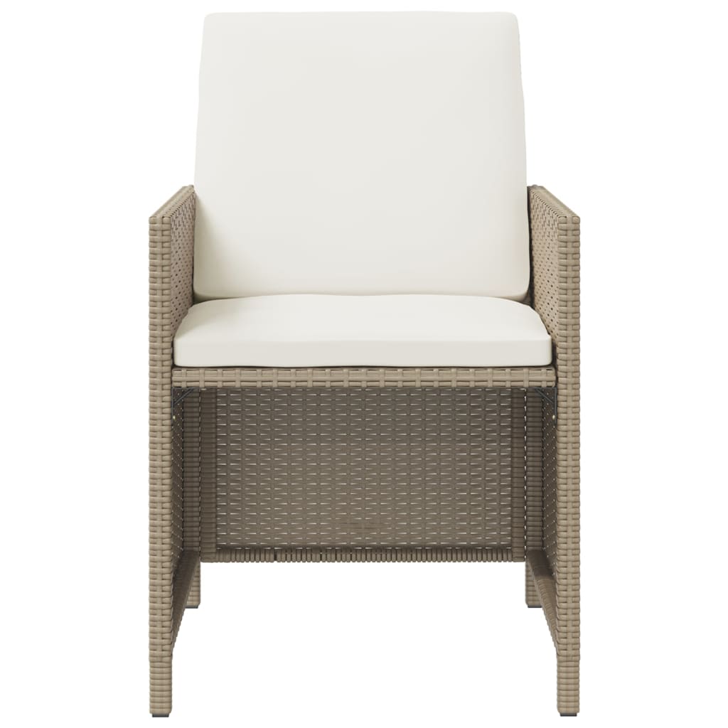Set da Pranzo da Giardino 9 pz con Cuscini in Polyrattan Beige | homemem39