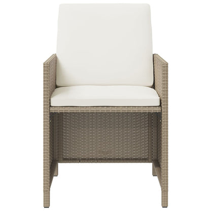 Set da Pranzo da Giardino 9 pz con Cuscini in Polyrattan Beige | homemem39