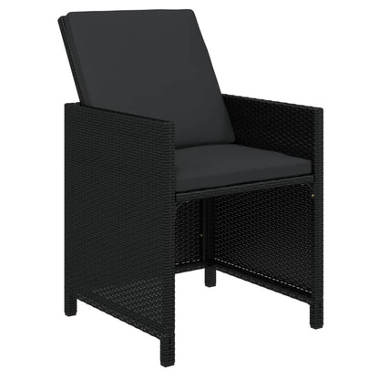 Set da Pranzo da Giardino 7 pz Nero con Cuscini in Polyrattan | homemem39