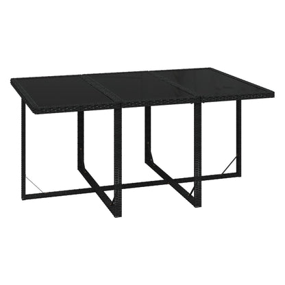 Set da Pranzo da Giardino 7 pz Nero con Cuscini in Polyrattan | homemem39