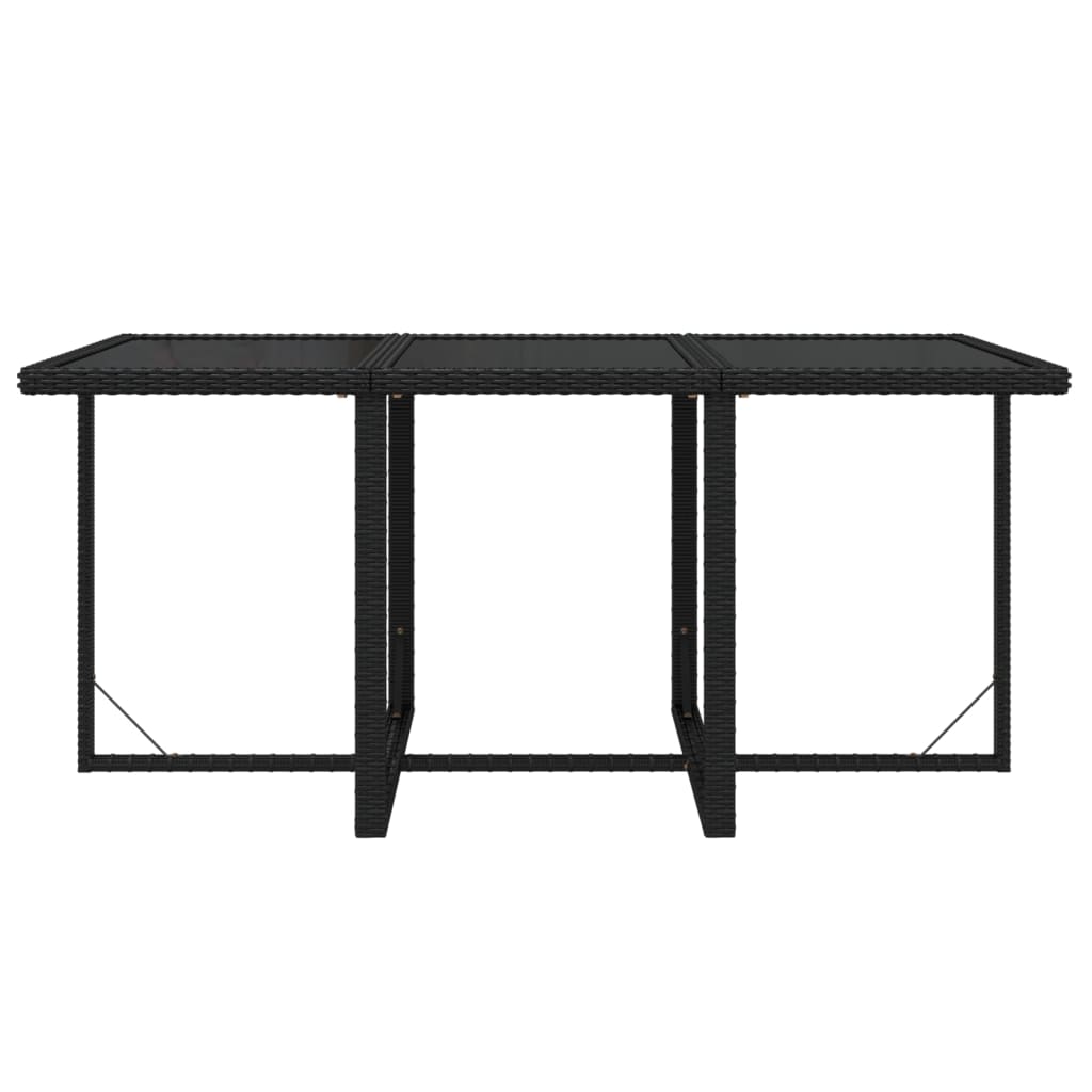 Set da Pranzo da Giardino 7 pz Nero con Cuscini in Polyrattan | homemem39