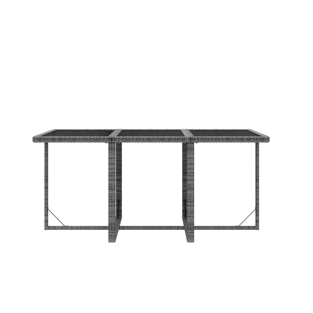 Set da Pranzo da Giardino 7 pz con Cuscini in Polyrattan Grigio