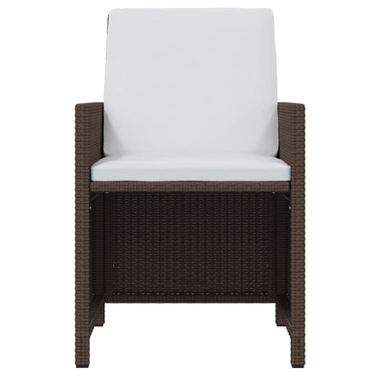 Set da Pranzo da Giardino 7 pz con Cuscini Polyrattan Marrone | homemem39