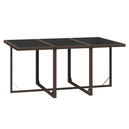 Set da Pranzo da Giardino 7 pz con Cuscini Polyrattan Marrone | homemem39