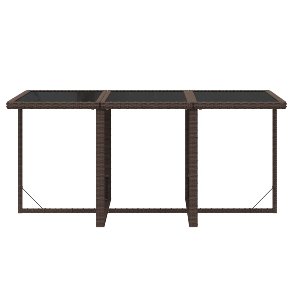 Set da Pranzo da Giardino 7 pz con Cuscini Polyrattan Marrone | homemem39