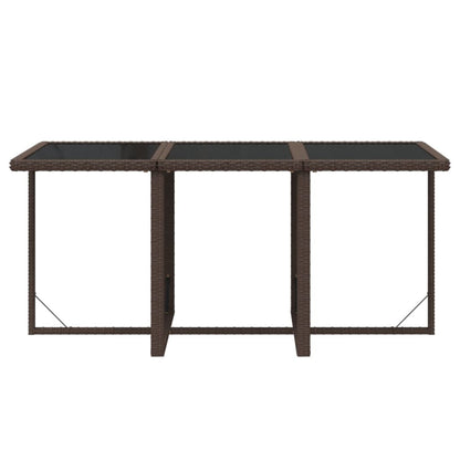Set da Pranzo da Giardino 7 pz con Cuscini Polyrattan Marrone | homemem39