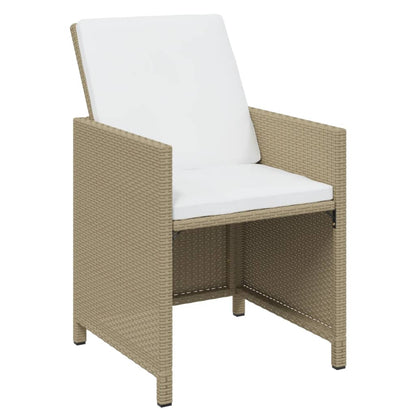 Set da Pranzo da Giardino 7 pz con Cuscini in Polyrattan Beige | homemem39