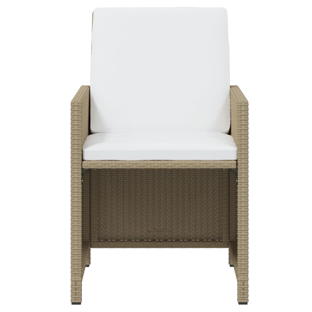Set da Pranzo da Giardino 7 pz con Cuscini in Polyrattan Beige | homemem39