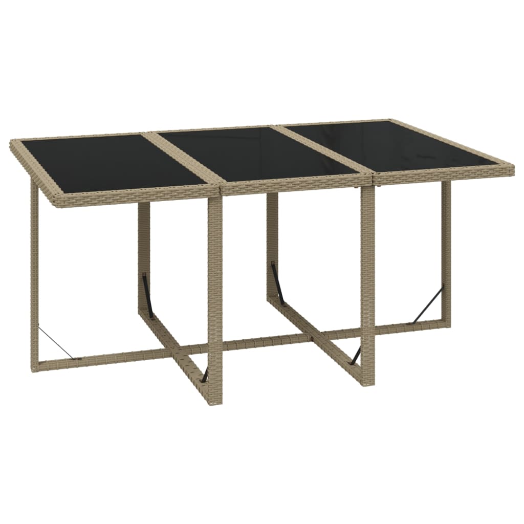 Set da Pranzo da Giardino 7 pz con Cuscini in Polyrattan Beige | homemem39