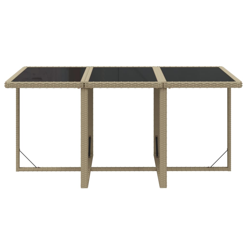 Set da Pranzo da Giardino 7 pz con Cuscini in Polyrattan Beige | homemem39
