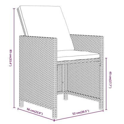 Set da Pranzo da Giardino 7 pz con Cuscini in Polyrattan Beige | homemem39