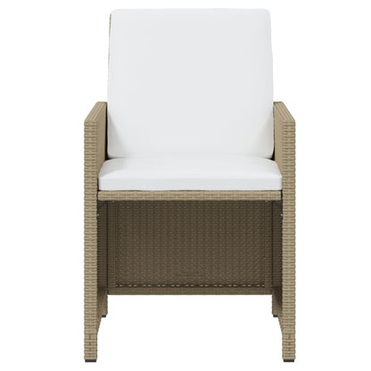 Set da Pranzo da Giardino 7 pz con Cuscini in Polyrattan Beige | homemem39