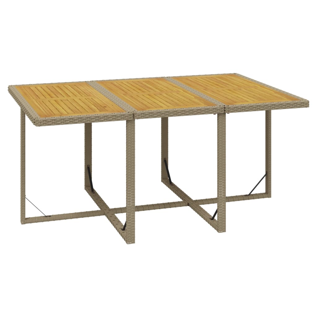 Set da Pranzo da Giardino 7 pz con Cuscini in Polyrattan Beige | homemem39