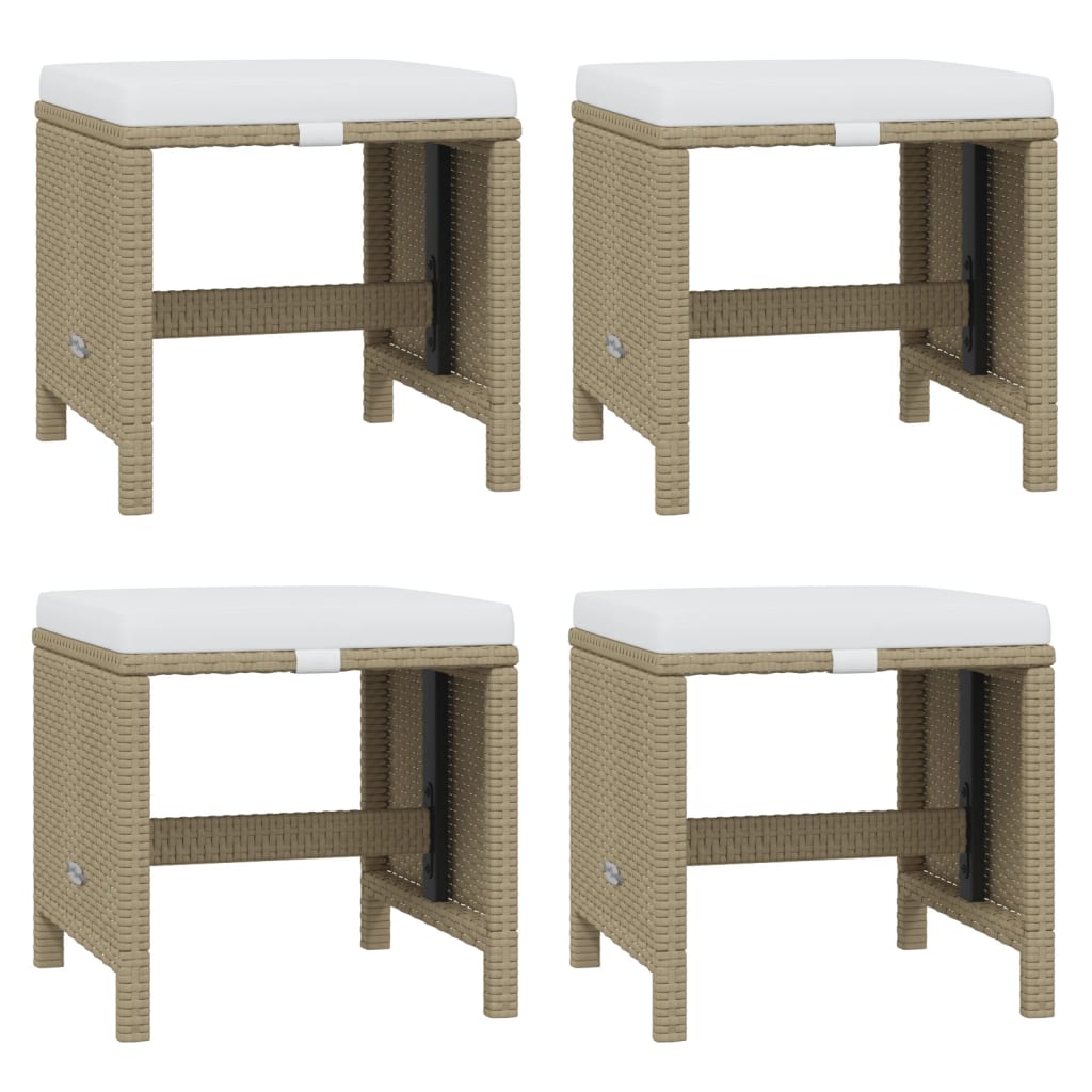 Set da Pranzo da Giardino 11 pz con Cuscini in Polyrattan Beige | homemem39