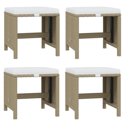 Set da Pranzo da Giardino 11 pz con Cuscini in Polyrattan Beige | homemem39