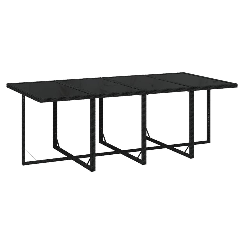 Set da Pranzo da Giardino 9 pz con Cuscini Nero in Polyrattan | homemem39