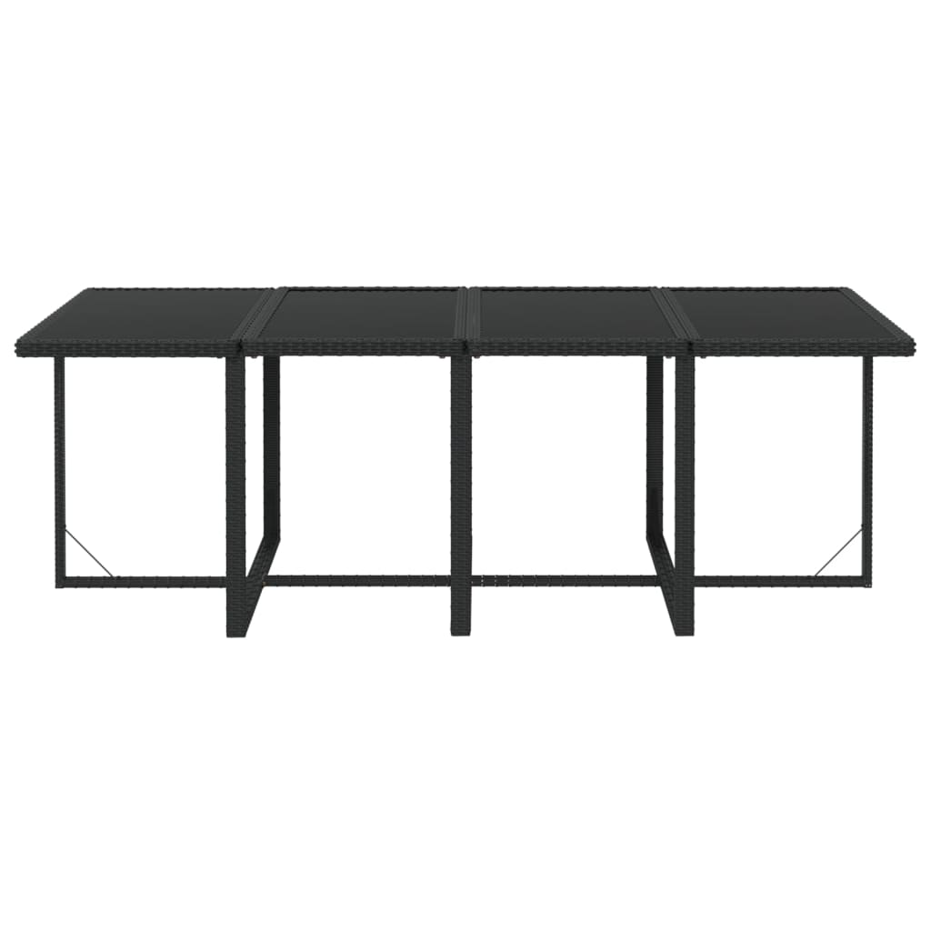 Set da Pranzo da Giardino 9 pz con Cuscini Nero in Polyrattan | homemem39