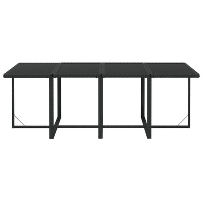 Set da Pranzo da Giardino 9 pz con Cuscini Nero in Polyrattan | homemem39