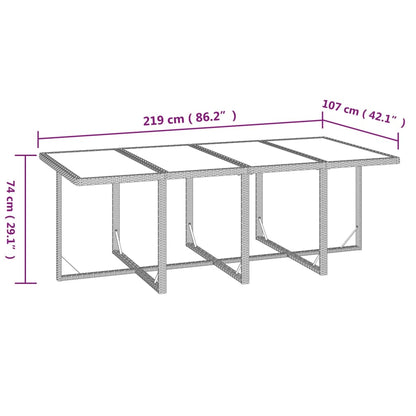 Set da Pranzo da Giardino 9 pz con Cuscini Nero in Polyrattan | homemem39