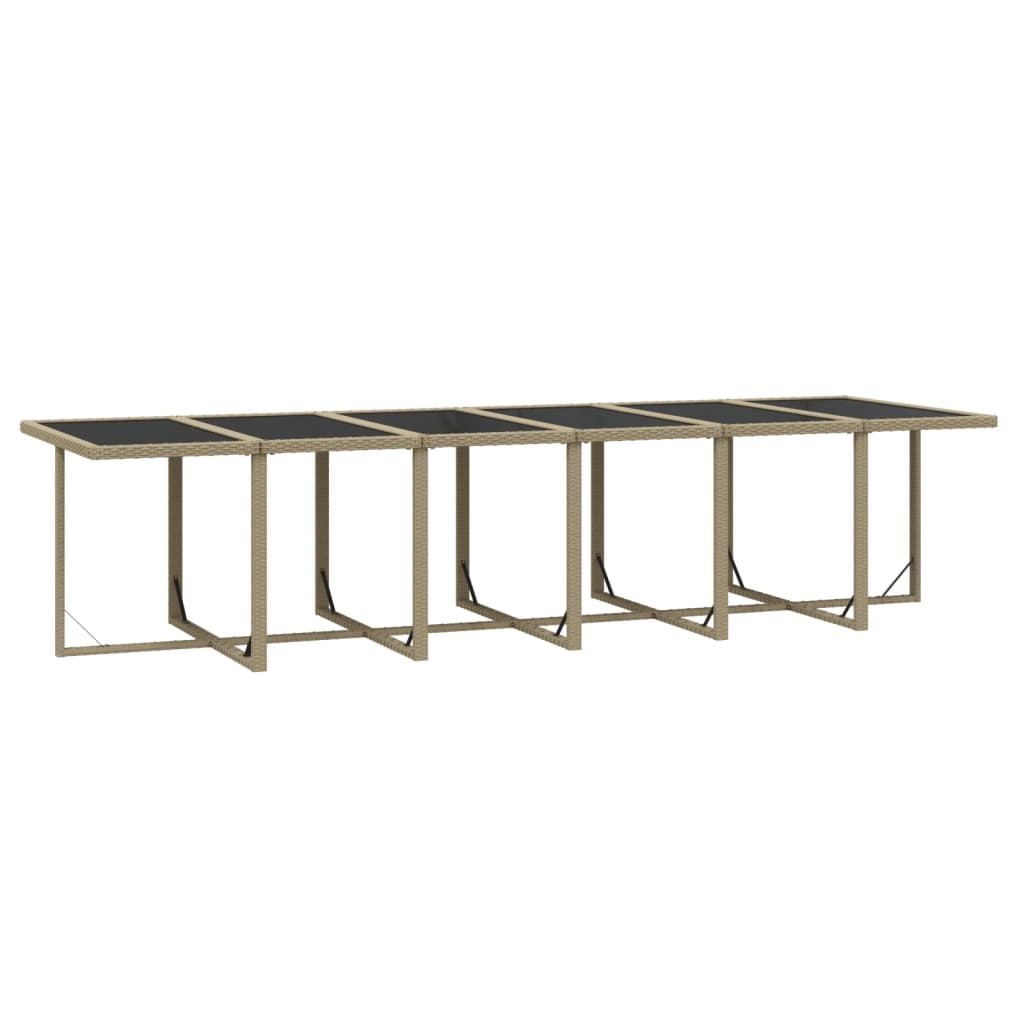 Set da Pranzo da Giardino 13 pz con Cuscini in Polyrattan Beige | homemem39