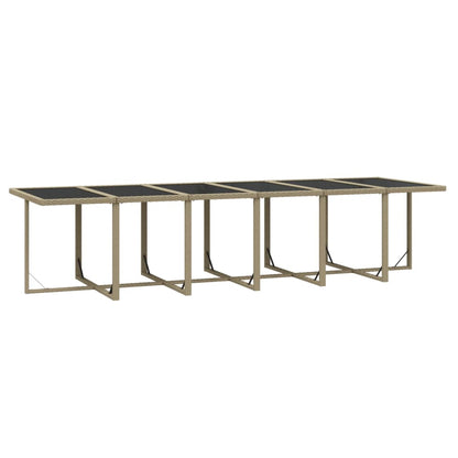 Set da Pranzo per Giardino 17pz con Cuscini in Polyrattan Beige | homemem39