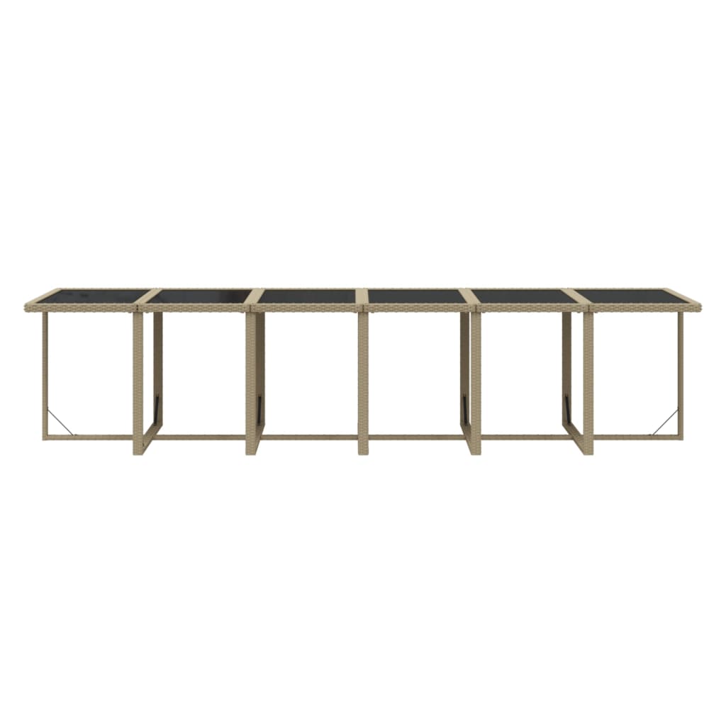 Set da Pranzo per Giardino 17pz con Cuscini in Polyrattan Beige | homemem39