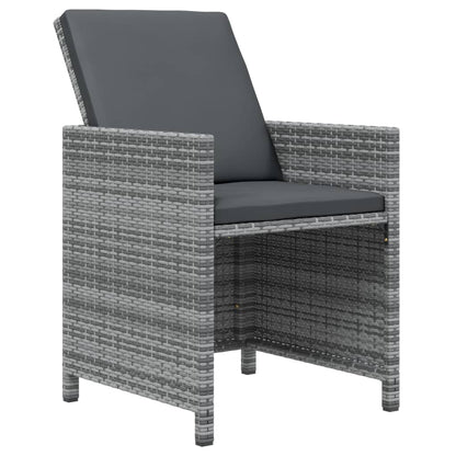 Set da Pranzo per Giardino 13 pz con Cuscini Polyrattan Grigio