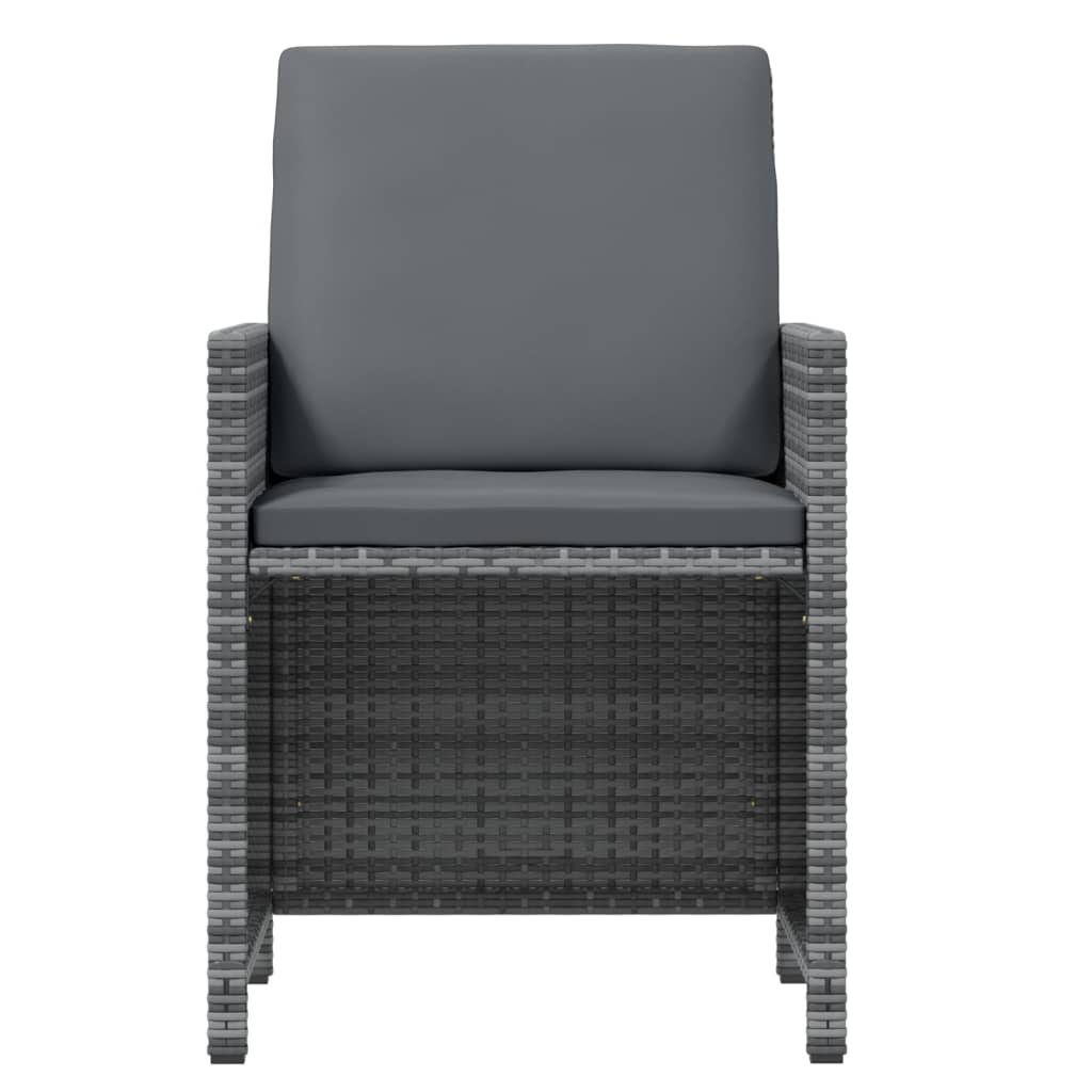 Set da Pranzo per Giardino 13 pz con Cuscini Polyrattan Grigio | homemem39