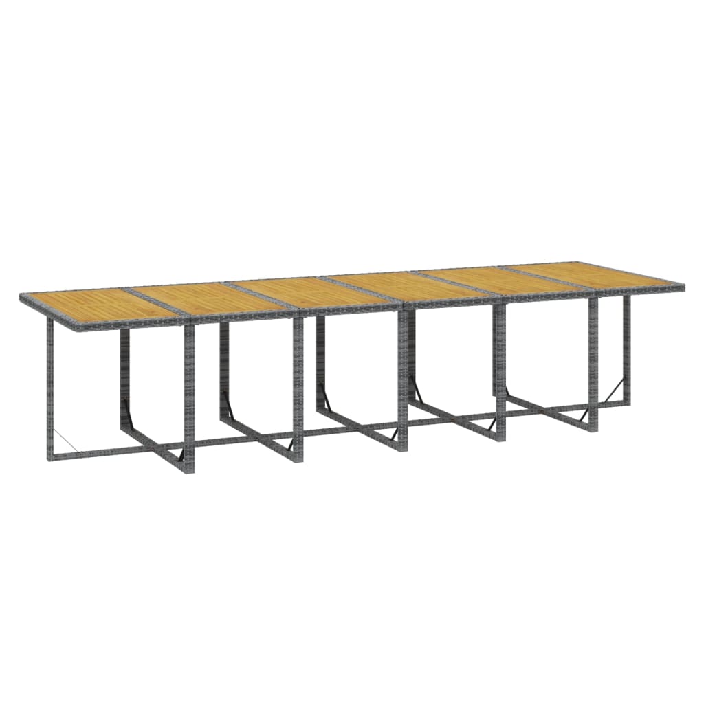 Set da Pranzo per Giardino 13 pz con Cuscini Polyrattan Grigio | homemem39