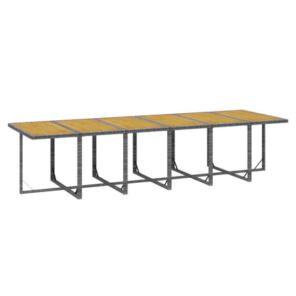 Set da Pranzo per Giardino 13 pz con Cuscini Polyrattan Grigio | homemem39
