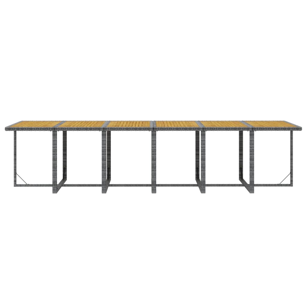 Set da Pranzo per Giardino 13 pz con Cuscini Polyrattan Grigio | homemem39