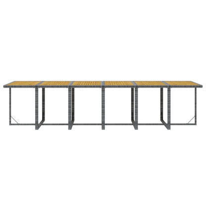 Set da Pranzo per Giardino 13 pz con Cuscini Polyrattan Grigio | homemem39