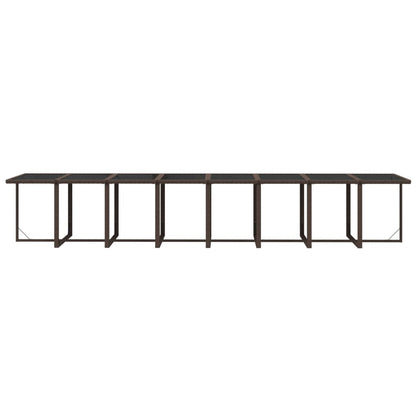 Set da Pranzo da Giardino 17 pz con Cuscini Marrone Polyrattan | homemem39