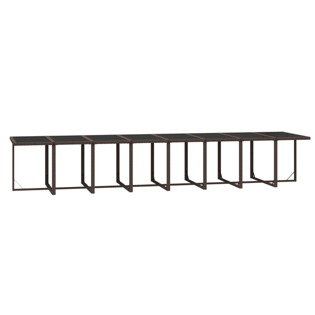 Set da Pranzo per Giardino 21pz con Cuscini Polyrattan Marrone