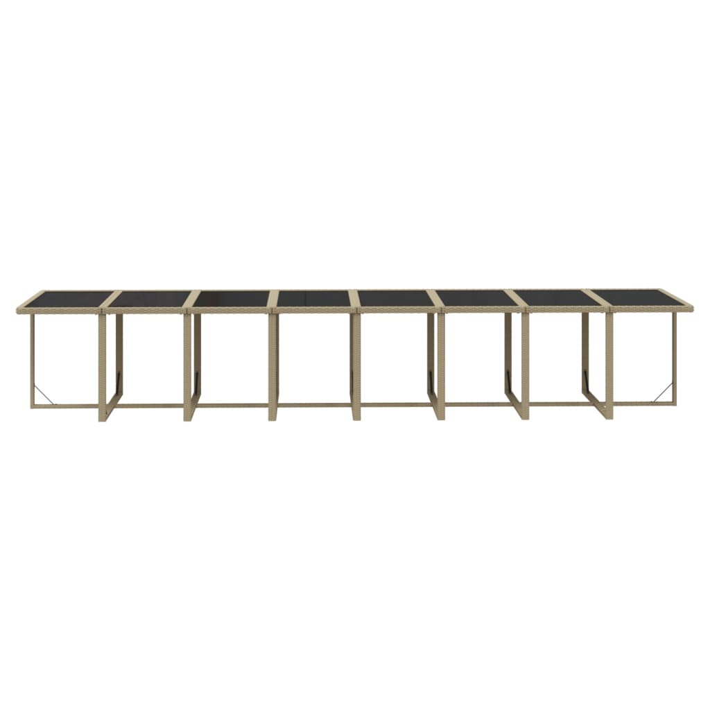 Set da Pranzo da Giardino 17 pz con Cuscini Beige in Polyrattan | homemem39