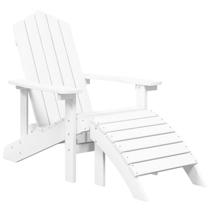 Sedie Giardino con Poggiapiedi e Tavolo Adirondack HDPE Bianco - homemem39