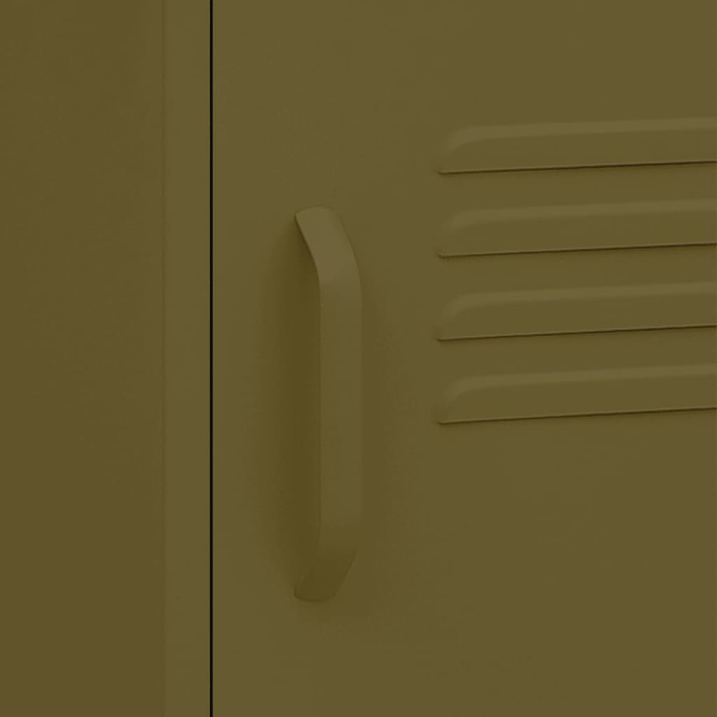 Comodini 2 pz Verde Oliva 35x35x51 cm in Acciaio - homemem39