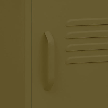 Comodini 2 pz Verde Oliva 35x35x51 cm in Acciaio - homemem39