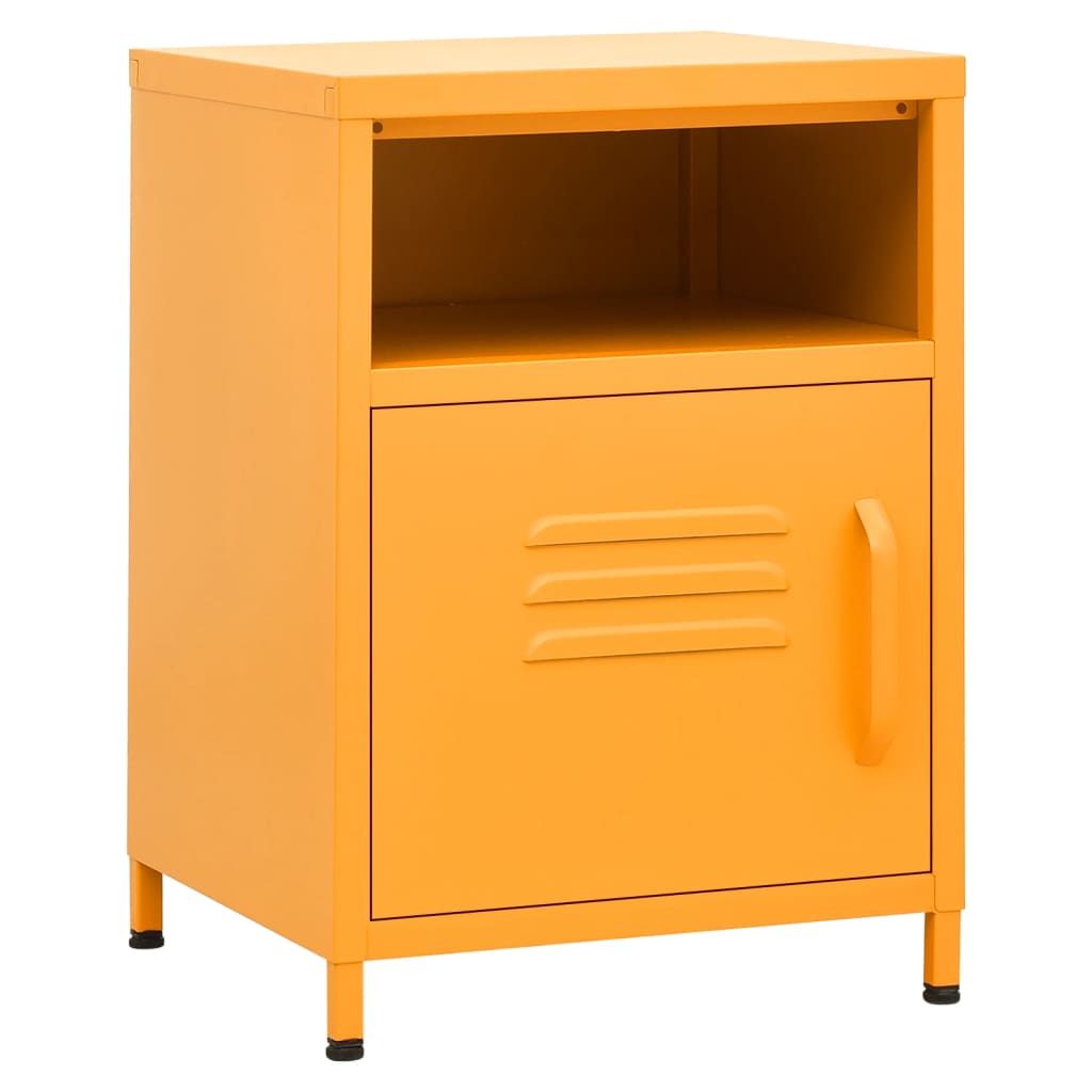Comodini 2 pz Giallo Senape 35x35x51 cm in Acciaio | homemem39