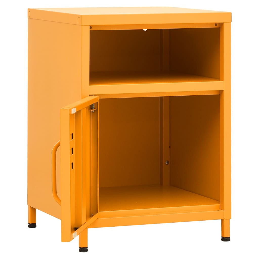Comodini 2 pz Giallo Senape 35x35x51 cm in Acciaio | homemem39