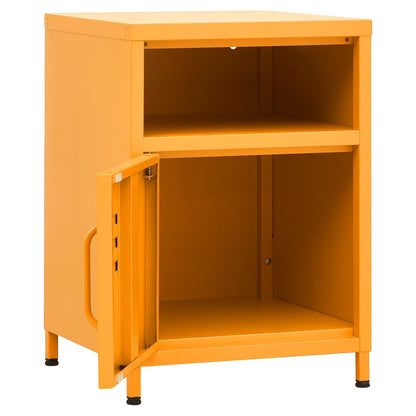 Comodini 2 pz Giallo Senape 35x35x51 cm in Acciaio | homemem39