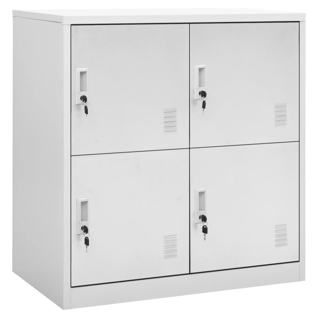 Armadietti con Chiave 2 pz Grigio Chiaro 90x45x92,5 cm Acciaio