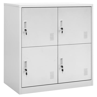 Armadietti con Chiave 2 pz Grigio Chiaro 90x45x92,5 cm Acciaio