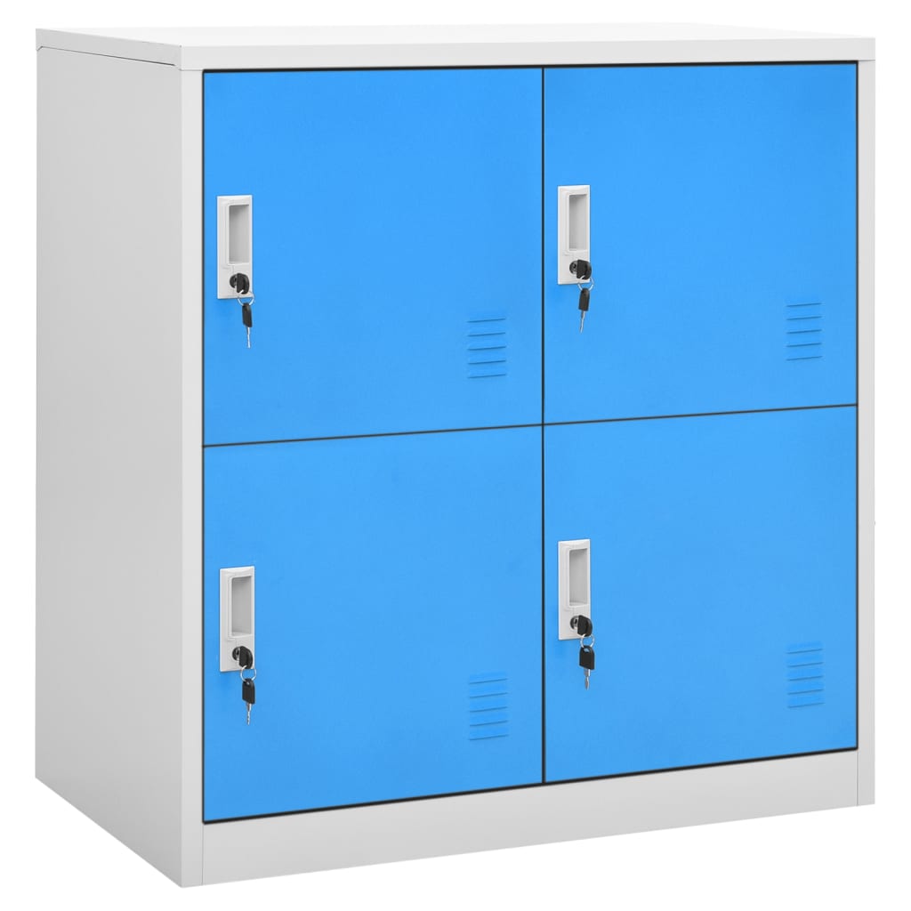 Armadietti e Chiavi 2pz Grigio Chiaro Blu 90x45x92,5cm Acciaio | homemem39