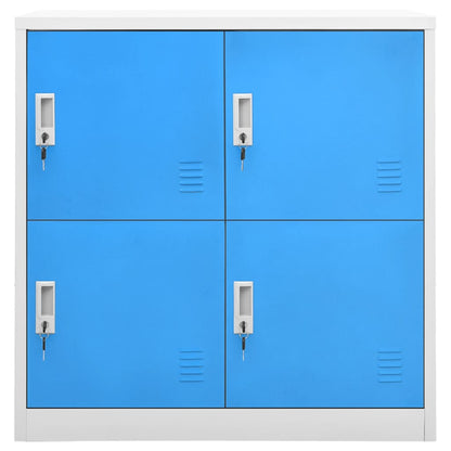 Armadietti e Chiavi 2pz Grigio Chiaro Blu 90x45x92,5cm Acciaio | homemem39