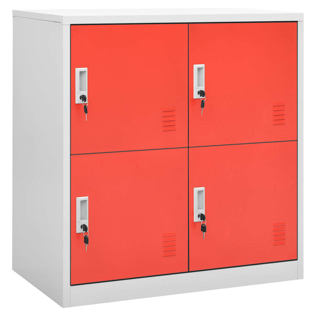 Armadietti Chiavi 2pz Grigio Chiaro Rosso 90x45x92,5cm Acciaio