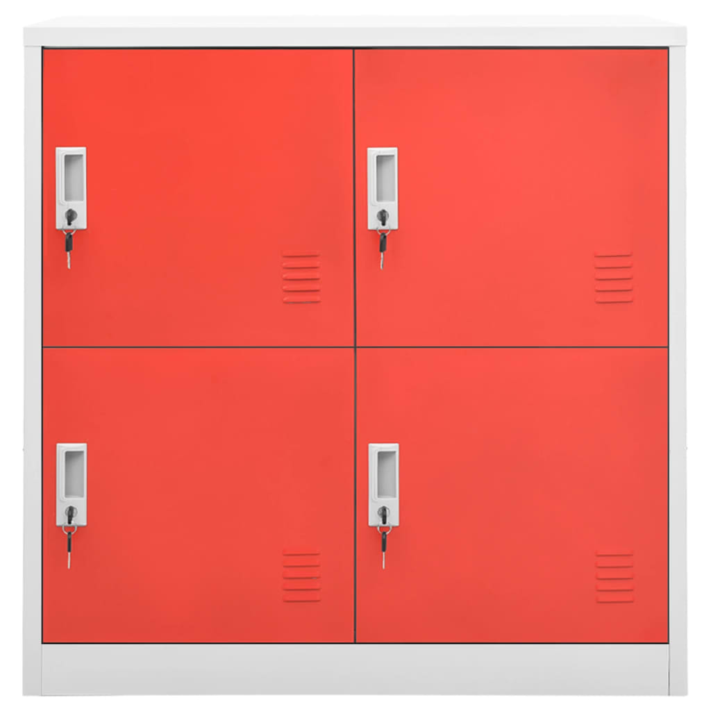 Armadietti Chiavi 2pz Grigio Chiaro Rosso 90x45x92,5cm Acciaio | homemem39