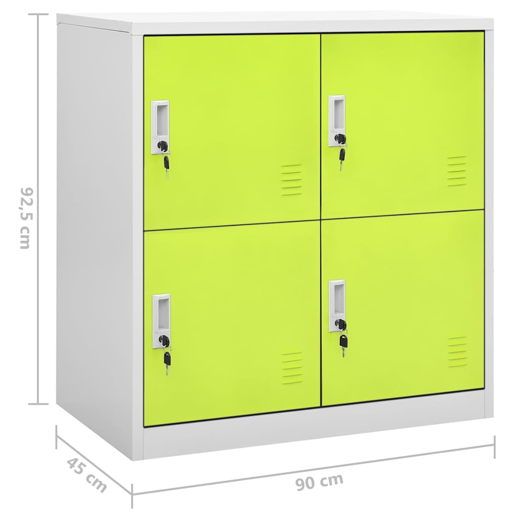 Armadietti Chiavi 2pz Grigio Chiaro Verde 90x45x92,5cm Acciaio