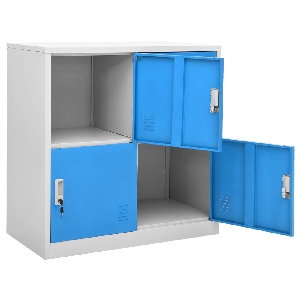 Armadietti e Chiavi 5pz Grigio Chiaro Blu 90x45x92,5cm Acciaio | homemem39