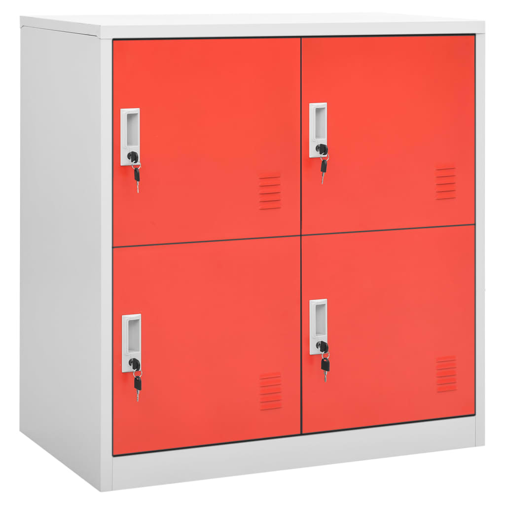 Armadietti Chiavi 5pz Grigio Chiaro Rosso 90x45x92,5cm Acciaio | homemem39